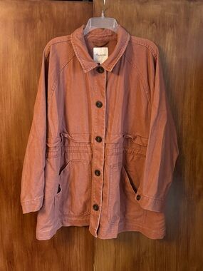 EUC Madewell Ashgrove Chore Coat / Utility Jacket | Orange Red | Women’s Plus 2X
